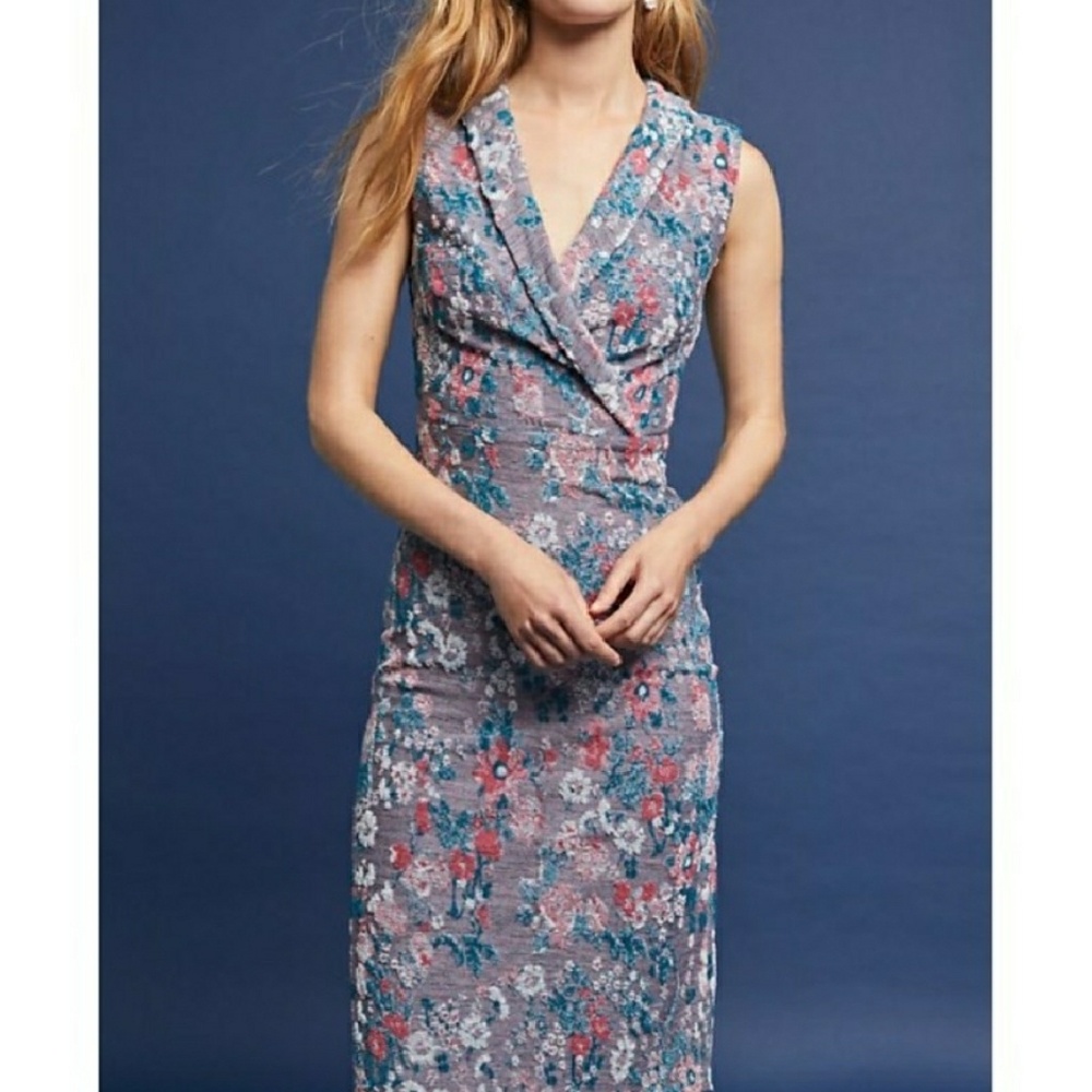 Maeve Anthropologie Jacquard Sleeveless Midi dress - Picture 4 of 6